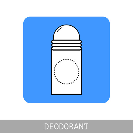 Roll-on deodorant for body hygiene. Flat icon.のイラスト素材