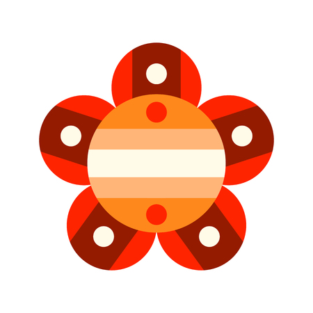 Decorative color flat icon of a flower on a white background. Floral object, illustrationのイラスト素材