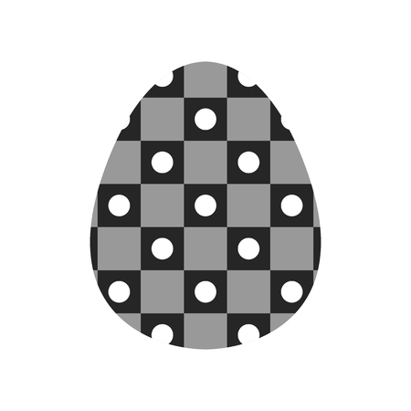 Easter egg, black and white flat icon for holiday isolated on white background. Vector illustration for designのイラスト素材