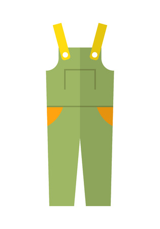 Coverall, protective clothing. Flat color icon, object for design. Illustrationのイラスト素材