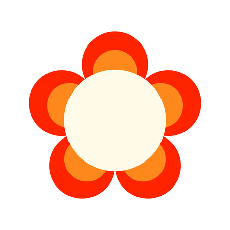 Decorative color flat icon of a flower on a white background. Floral object, illustrationのイラスト素材