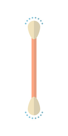 Cotton swab. Flat icon hygiene, cosmetic care.のイラスト素材