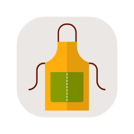 Apron, working and protective clothing for the kitchen and garden. Flat icon. Object for designのイラスト素材