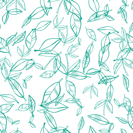 Seamless pattern of leaves. Natural background. Vector illustrationのイラスト素材
