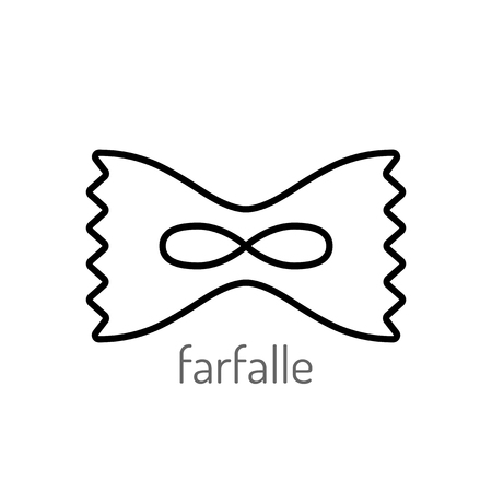 Pasta. Flat linear icon isolated. Black and white object for designのイラスト素材