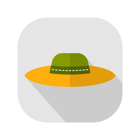 Sun hat, protective clothing. Flat icon, object of fashion accessory. Illustrationのイラスト素材