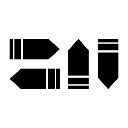 Pointers, arrows the direction of motion. Black silhouettes, signs isolated. Vector illustrationのイラスト素材