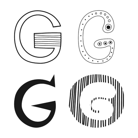 Decorative letters of the alphabet. Lettering for design, scrapbooking, digital stamps. Vectorのイラスト素材