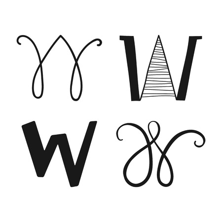 Decorative letters of the alphabet. Lettering for design, scrapbooking, digital stamps. Vector illustrationのイラスト素材