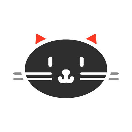 Cat muzzle. Flat icon, object of pet. Vector illustrationのイラスト素材
