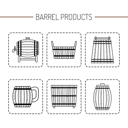 Barrel products. Vector illustration. Flat objects and icons isolatedのイラスト素材