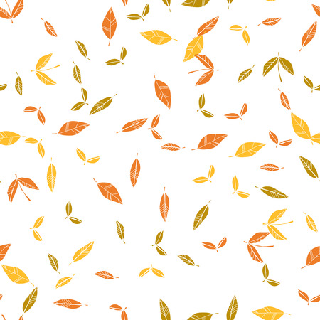 Leaves, leaf fall. Seamless floral pattern. Vectorのイラスト素材
