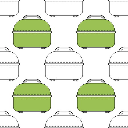 Fashionable handbags. Black and white seamless pattern of bags for coloring book. Vector illustrationのイラスト素材