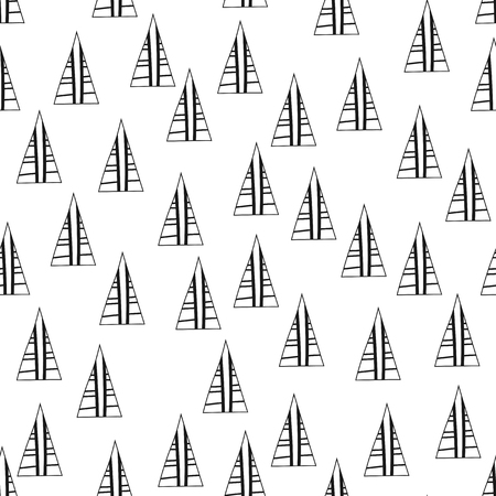Triangles. Black and white seamless pattern. Geometric, abstract background for covers, textile. Doodle shapes.のイラスト素材
