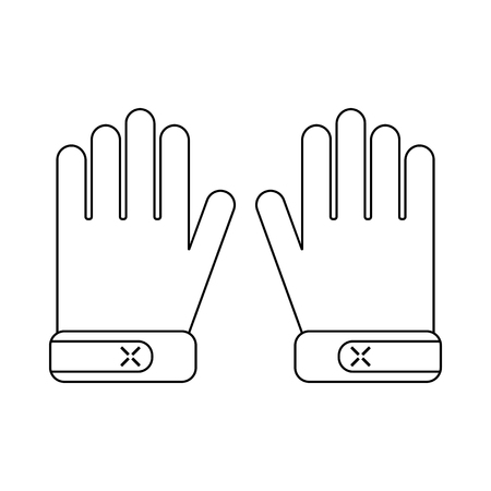 Protective gloves. Work clothes for construction, garden and home. Flat icon or object on white background. Vector illustrationのイラスト素材
