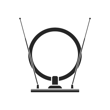 Indoor TV antenna. Flat icon of modern home appliances isolated on white background.のイラスト素材