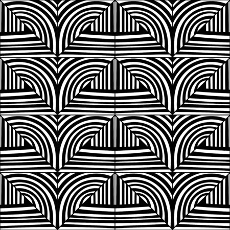 Black and white decorative background for coloring book, page. Seamless geometric pattern. Doodle illustrationのイラスト素材