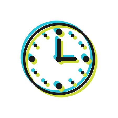 Clock, flat icon isolated on a white background. Waiting and time.のイラスト素材