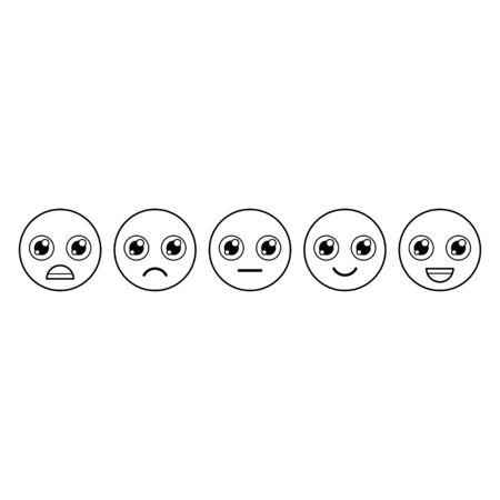 Icons, emoticons for rating or review. Feedback rate of satisfaction.のイラスト素材