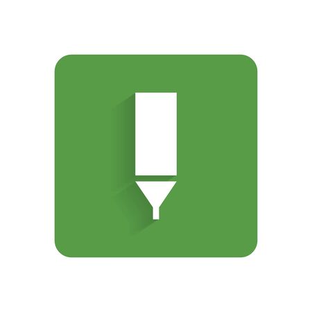 Pencil. Flat icon, sign or object isolated on white background. Stationery, office suppliesのイラスト素材