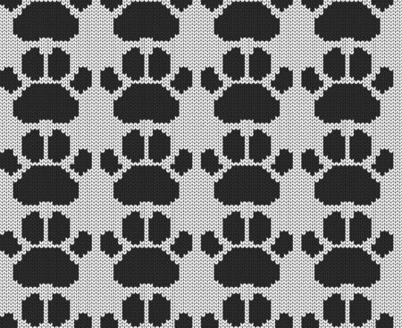 Cat paw. Imitation of knitted fabric. Jacquard for sweaters, scarves, and other clothing. Decorative background.のイラスト素材