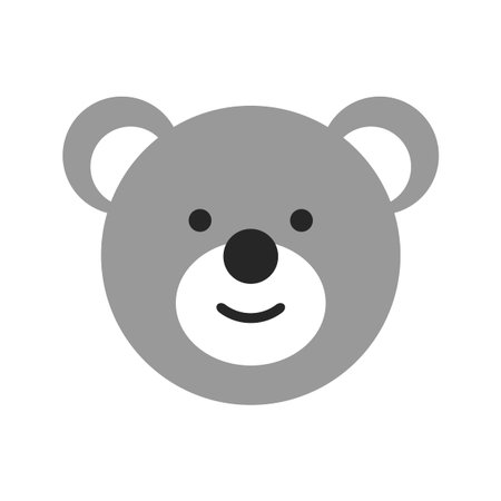 Toy face of a bear. Flat objects isolated on a white background.のイラスト素材