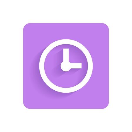 Clock, time. Flat icon, object isolated on white background. Illustration for designのイラスト素材
