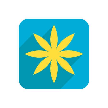 Flower. Flat icon, object isolated on white background. Illustration for design, logo.のイラスト素材