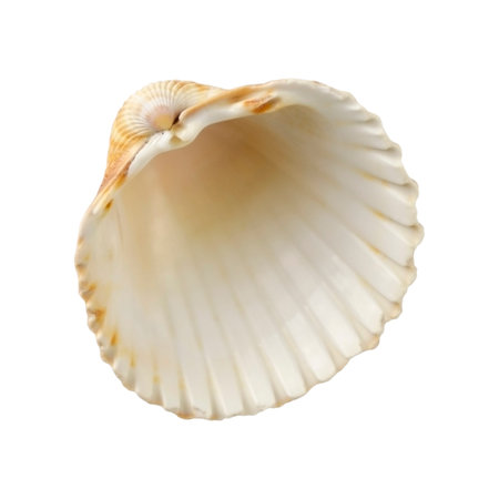 Seashell isolated on a white background without shadow. Item for scene creator.