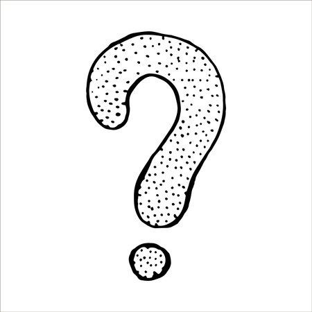 Question mark. Black and white seamless patternのイラスト素材