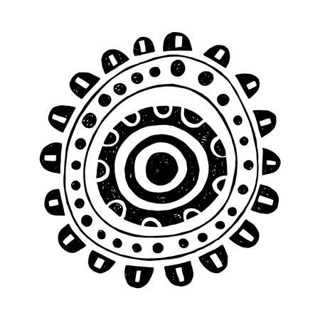 Flower. Black and white illustration isolated for packaging, cover and other designのイラスト素材