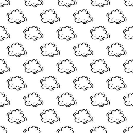 Clouds. Black and white seamless pattern for wrapping, fabric and other designのイラスト素材