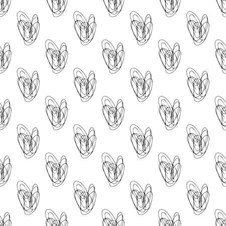 Abstract doodle black and white seamless patternのイラスト素材