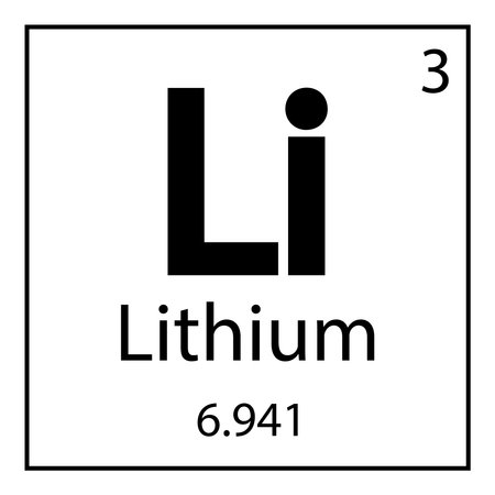 lithium. A chemical element of the periodic table.のイラスト素材