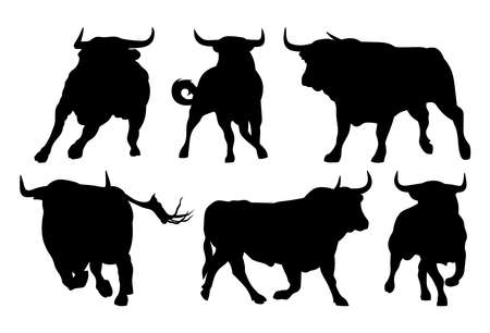 Bull set templates isolated for cutting and printing.のイラスト素材