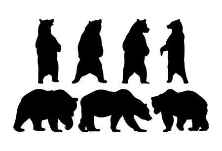 bears. Black and white illustrations isolatedのイラスト素材