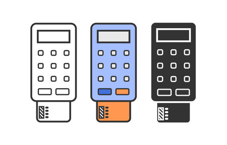 Credit card payment via terminal color icon silhouette contour objectのイラスト素材