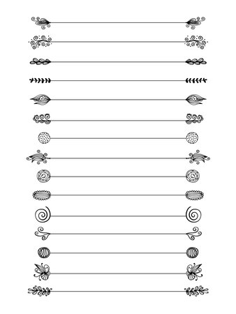 Simple dividing lines doodles bundle clipartのイラスト素材