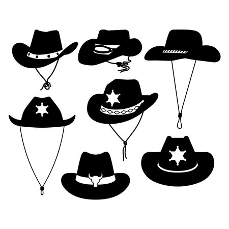 Cowboys hat silhouette templates for cutting programs clipartのイラスト素材