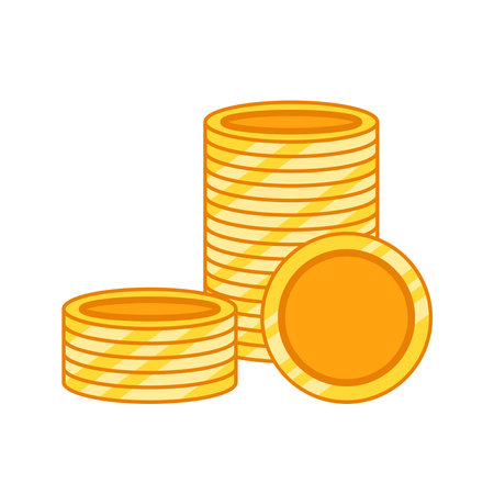 Stack of gold coins vector flat illustration isolated objectのイラスト素材