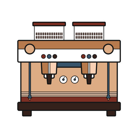 Coffee machine colored flat vector illustration isolated on white backgroundのイラスト素材