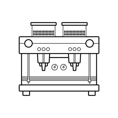 Coffee machine for coffee shops line object editable strokeのイラスト素材