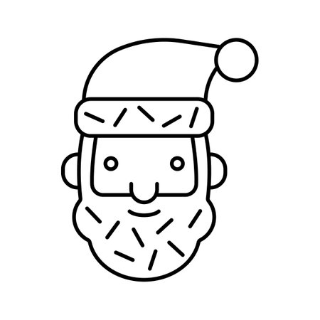 Santa line icon editable stroke isolated Christmas symbolのイラスト素材