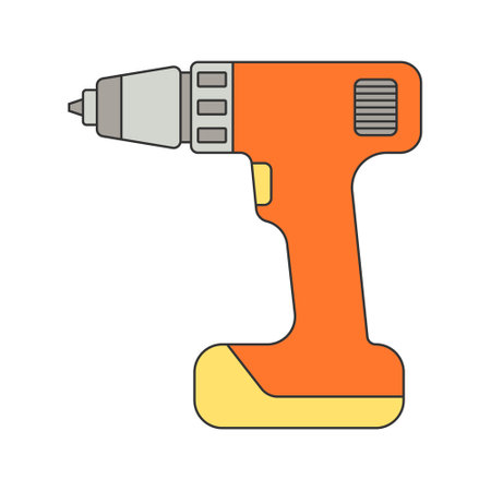 Screwdriver electric color flat image isolated on white background vector icon for website power tool storesのイラスト素材