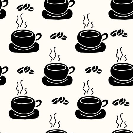 Vintage hand drawn sketch design bar, restaurant, cafe menu on a white background black silhouette of coffee and beans.のイラスト素材