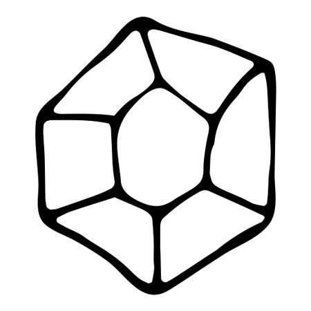 Diamond icon vector symbol illustration. Doodle illustration.Perfect for invitation, greeting card, coloring book, textile print.のイラスト素材