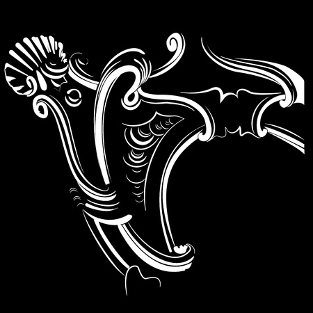 Vector illustration of a baroque decor elementのイラスト素材