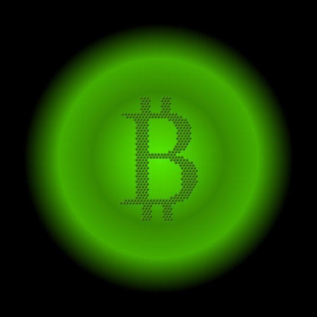 Vector illustration, bitcoin logo, crypto currency, digital currency, modern trend or high quality graphic design, the concept of a virtual anonymous crypto currency service or systemのイラスト素材