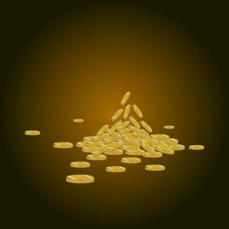 Vector background with falling gold coins. casino concept, winのイラスト素材