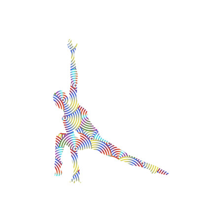 Silhouette of a girl doing modern danceのイラスト素材